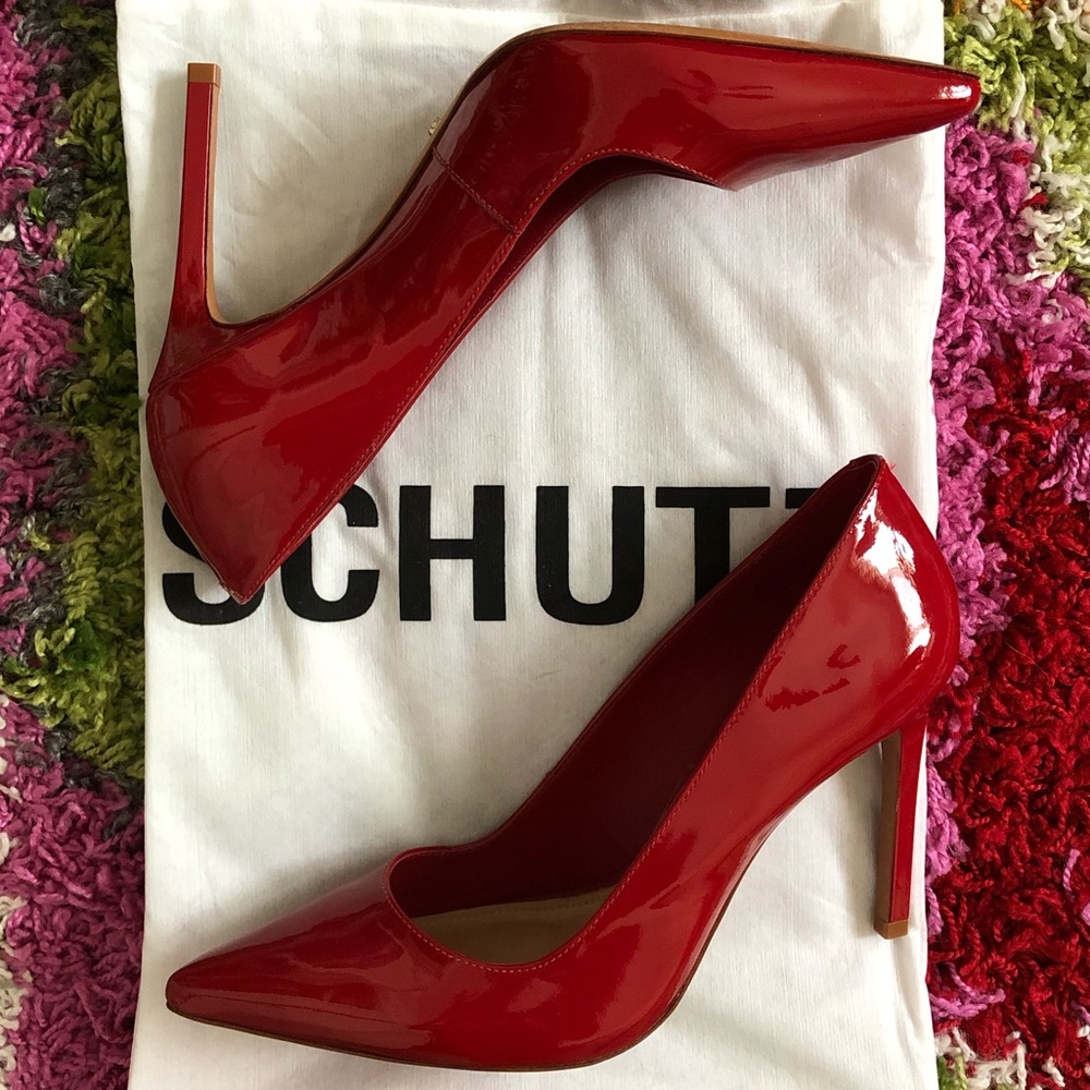 Schutz Farrah Patent Leather Dress Pump, red 9